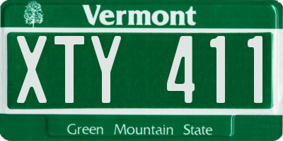 VT license plate XTY411