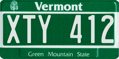 VT license plate XTY412