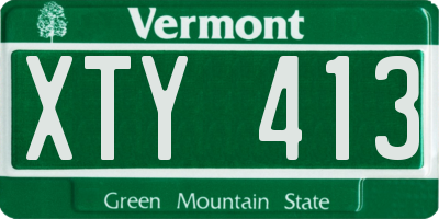 VT license plate XTY413