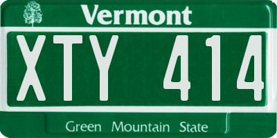 VT license plate XTY414