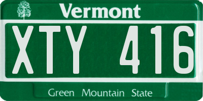 VT license plate XTY416
