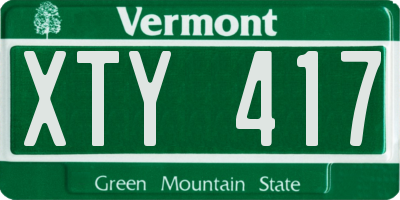 VT license plate XTY417