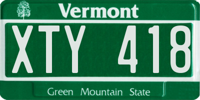 VT license plate XTY418
