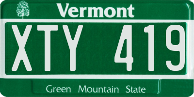 VT license plate XTY419