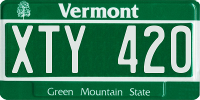 VT license plate XTY420
