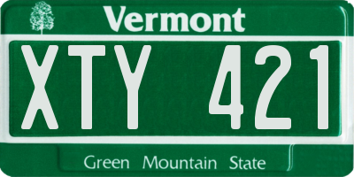 VT license plate XTY421