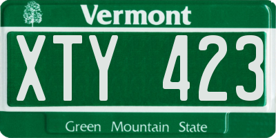 VT license plate XTY423