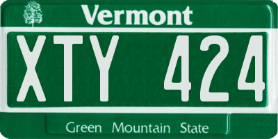 VT license plate XTY424