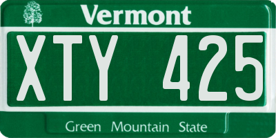 VT license plate XTY425