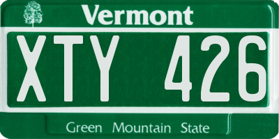 VT license plate XTY426
