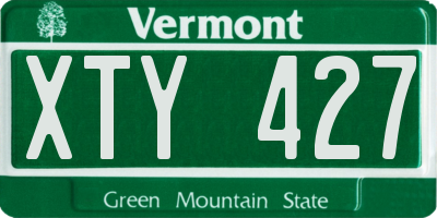 VT license plate XTY427