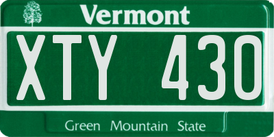 VT license plate XTY430