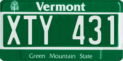 VT license plate XTY431
