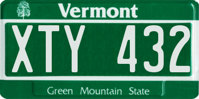 VT license plate XTY432