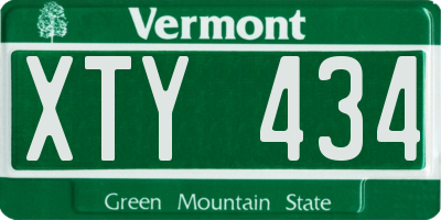 VT license plate XTY434