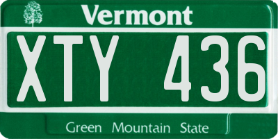 VT license plate XTY436