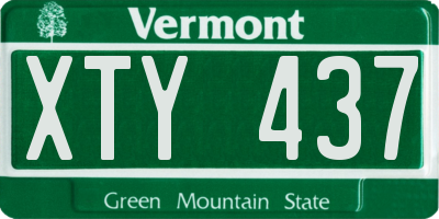 VT license plate XTY437