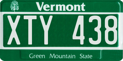 VT license plate XTY438
