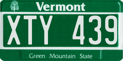 VT license plate XTY439