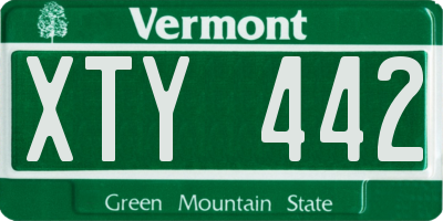 VT license plate XTY442