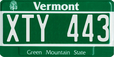 VT license plate XTY443