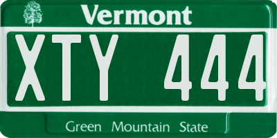 VT license plate XTY444