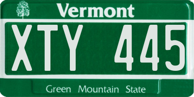 VT license plate XTY445