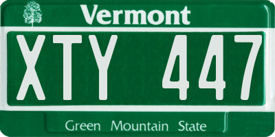 VT license plate XTY447