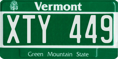 VT license plate XTY449