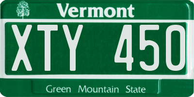 VT license plate XTY450