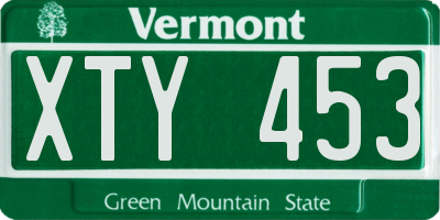 VT license plate XTY453
