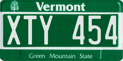 VT license plate XTY454