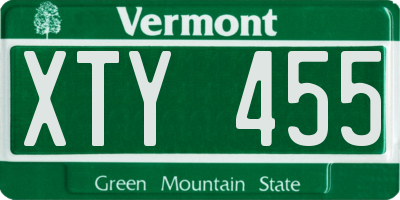 VT license plate XTY455