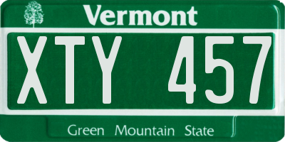 VT license plate XTY457