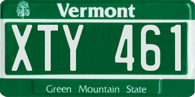 VT license plate XTY461
