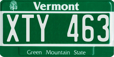 VT license plate XTY463