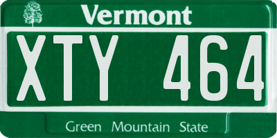 VT license plate XTY464