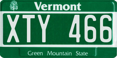 VT license plate XTY466