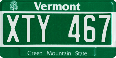 VT license plate XTY467