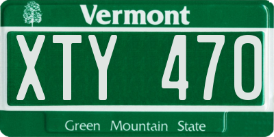 VT license plate XTY470