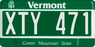 VT license plate XTY471