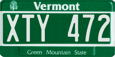 VT license plate XTY472