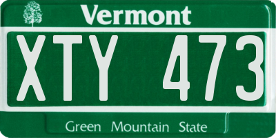 VT license plate XTY473