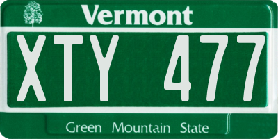 VT license plate XTY477