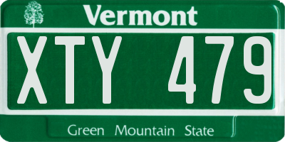 VT license plate XTY479
