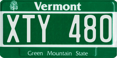 VT license plate XTY480