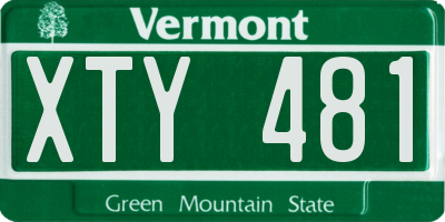 VT license plate XTY481