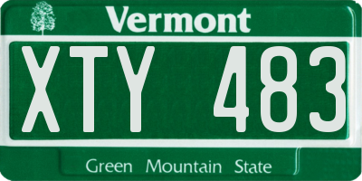 VT license plate XTY483