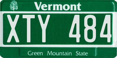 VT license plate XTY484