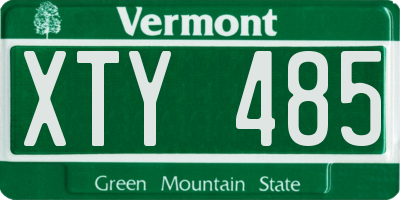VT license plate XTY485